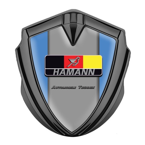 Hamann Metal Emblem Self Adhesive Graphite Blue Base German Motif