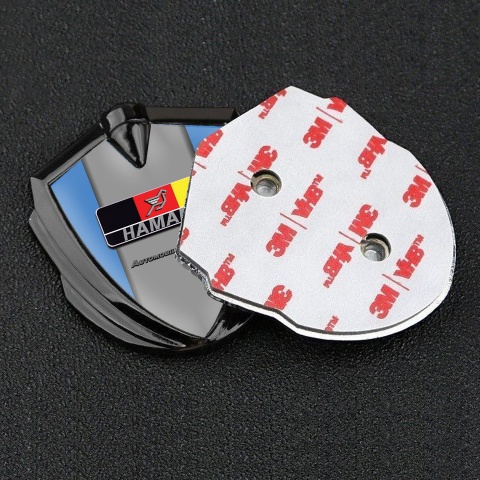 Hamann Metal Emblem Self Adhesive Graphite Blue Base German Motif