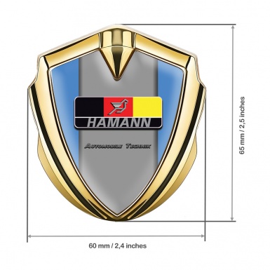 Hamann Seitenflugel Emblem Aufkleber Goldtonfarbe Blau Grau Basis Stil