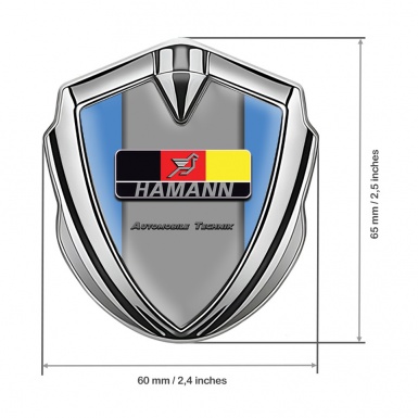 Hamann Seitenflugel Emblem Aufkleber Silbertonfarbe Blau Grau Basis Stil