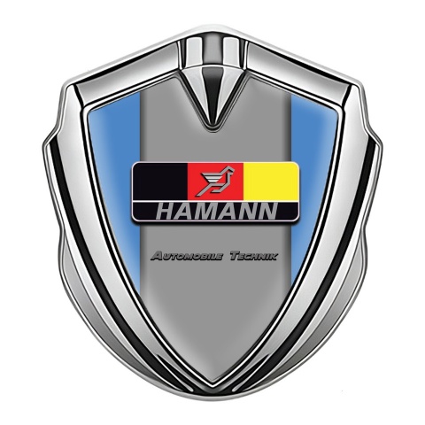 Hamann Metal Emblem Self Adhesive Silver Blue Base German Motif