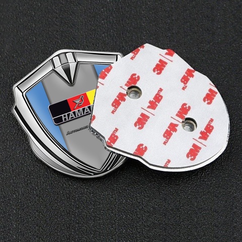 Hamann Metal Emblem Self Adhesive Silver Blue Base German Motif