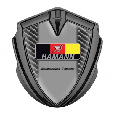 Hamann Abzeichen selbstklebend Graphit Tonfarbe Dunkles Carbon Basis mit Deutsch Logo Motiv 