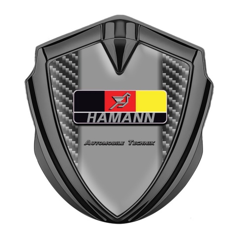 Hamann Abzeichen selbstklebend Graphit Tonfarbe Dunkles Carbon Basis mit Deutsch Logo Motiv 