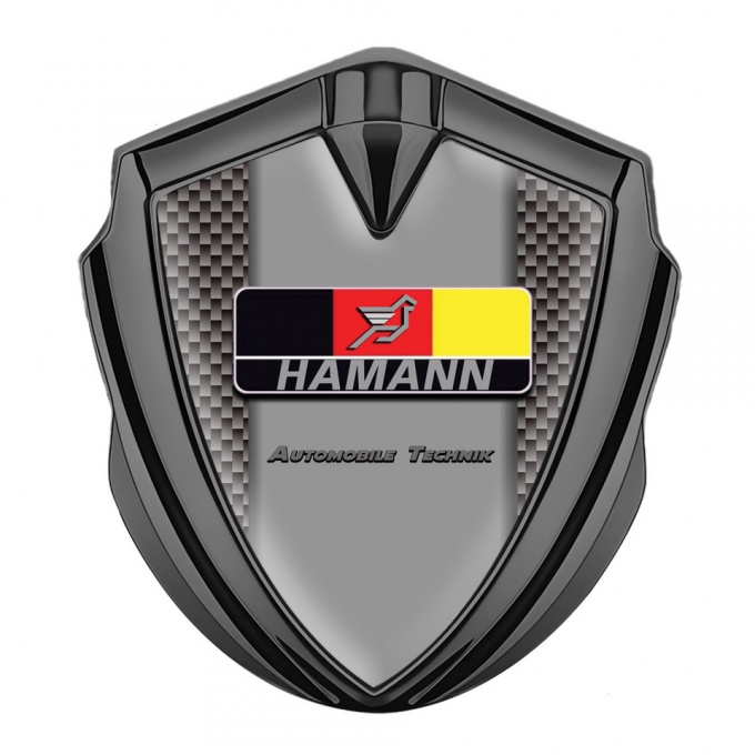 Hamann Emblem Abzeichen selbstklebend Graphit Tonfarbe Braun Carbon mit Deutsch Motiv 