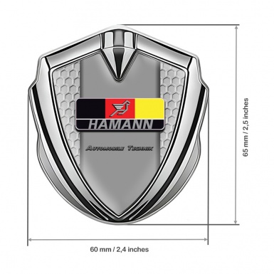 Hamann Emblem Auto Zeichen Silbertonfarbe Wabeneffekt Basis mit Deutsch Logo Stil