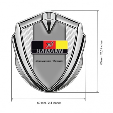 Hamann Emblem Aufkleber Autozubehor Silbertonfarbe weiss Carbon mit Deutsch Logo Stil