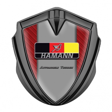 Hamann Selbstklebendes Metallaufkleber Emblem Graphit Tonfarbe Rote Carbon mit Deutsch Logo 