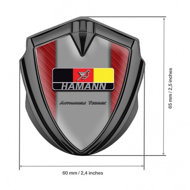 Hamann Selbstklebendes Metallaufkleber Emblem Graphit Tonfarbe Rote Carbon mit Deutsch Logo 