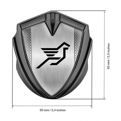 Hamann Emblem Car Badge Graphite Brushed Steel Pegasus Logo Design