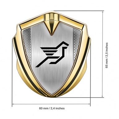 Hamann Emblem Car Badge Gold Brushed Steel Pegasus Logo Design