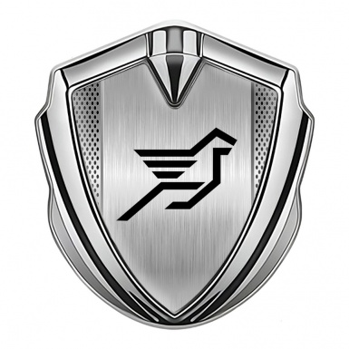 Hamann Emblem Car Badge Silver Brushed Steel Pegasus Logo Design