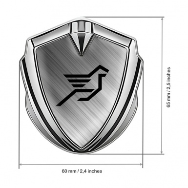 Hamann Metal Domed Emblem Silver Brushed Texture Pegasus Logo