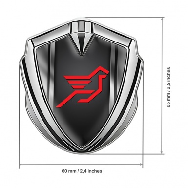 Hamann Emblem Abzeichen Silbertonfarbe MetallRahmen mit Rote logo