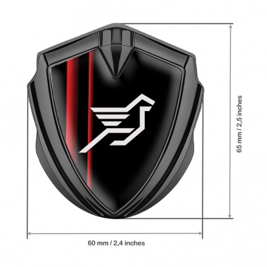 Hamann Emblem Fender Badge Graphite Crimson Stripes Pegasus Logo