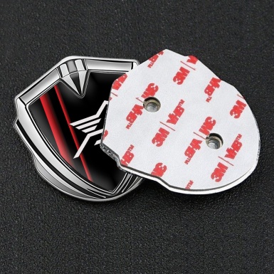 Hamann Emblem Fender Badge Silver Crimson Stripes Pegasus Logo