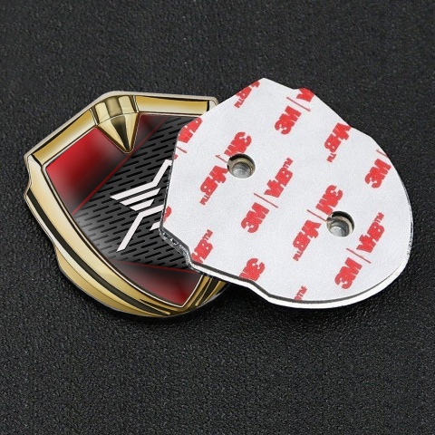 Hamann Metal Emblem Self Adhesive Gold Red Fragments Pegasus Logo