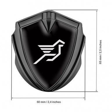 Hamann Fender Emblem Badge Graphite Pure Black Print Pegasus Logo