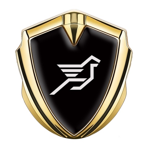 Hamann Fender Emblem Badge Gold Pure Black Print Pegasus Logo