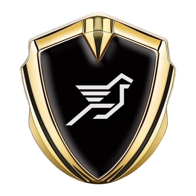Hamann Fender Emblem Badge Gold Pure Black Print Pegasus Logo