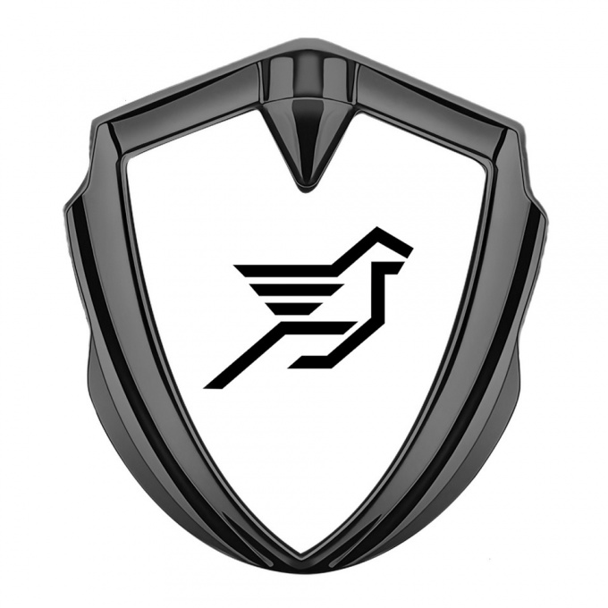 Hamann Emblem Self Adhesive Graphite Pure White Print Pegasus Logo