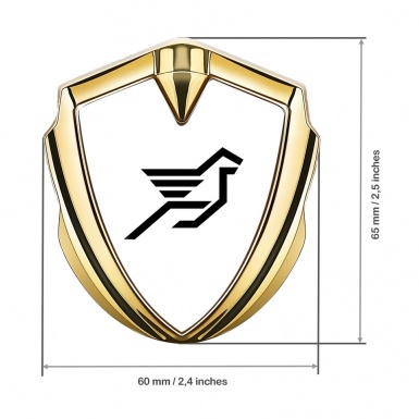 Hamann Emblem Self Adhesive Gold Pure White Print Pegasus Logo