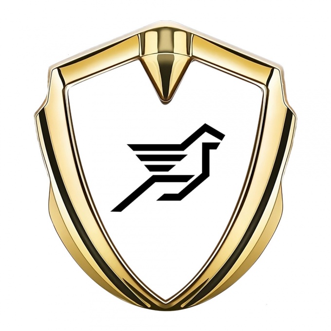 Hamann Emblem Self Adhesive Gold Pure White Print Pegasus Logo