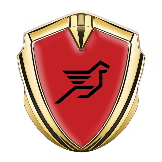 Hamann Metal Emblem Badge Gold Crimson Print Pegasus Logo Edition