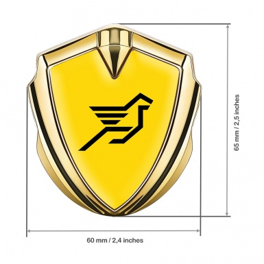Hamann Domed Emblem Badge Gold Yellow Print Pegasus Logo Edition