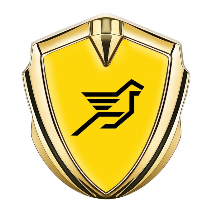 Hamann Domed Emblem Badge Gold Yellow Print Pegasus Logo Edition