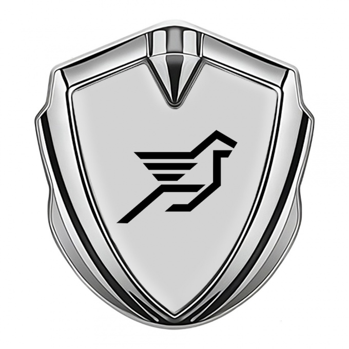 Hamann Bodyside Domed Emblem Silver Grey Base Black Pegasus Logo