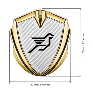 Hamann Emblem Metal Badge Gold White Carbon Black Pegasus Logo