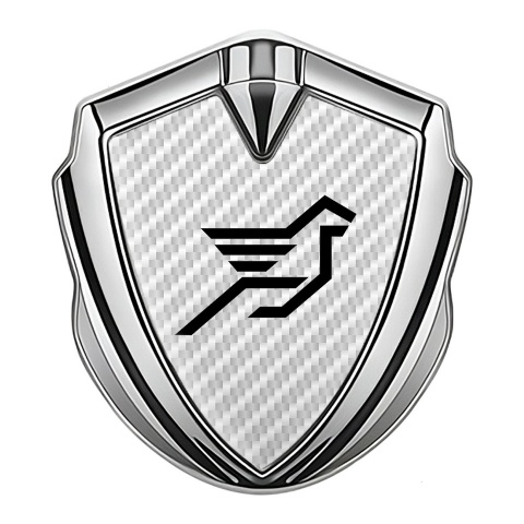 Hamann Emblem Metal Badge Silver White Carbon Black Pegasus Logo