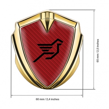 Hamann 3d Emblem Badge Gold Red Carbon Black Pegasus Logo
