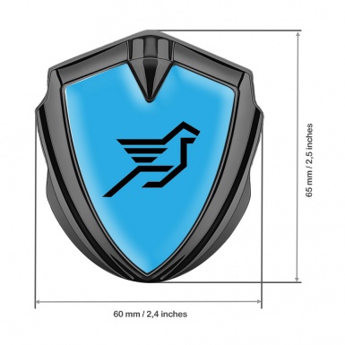 Hamann Silicon Emblem Graphite Sky Blue Base Black Pegasus Logo