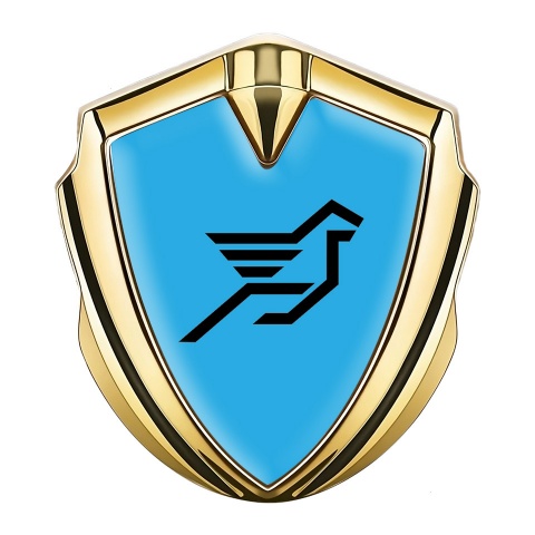 Hamann Silicon Emblem Gold Sky Blue Base Black Pegasus Logo