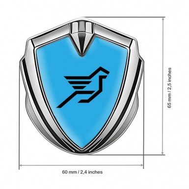 Hamann Silicon Emblem Silver Sky Blue Base Black Pegasus Logo