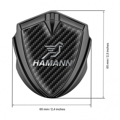 Hamann Emblem Car Badge Graphite Black Carbon Chrome Pegasus Logo