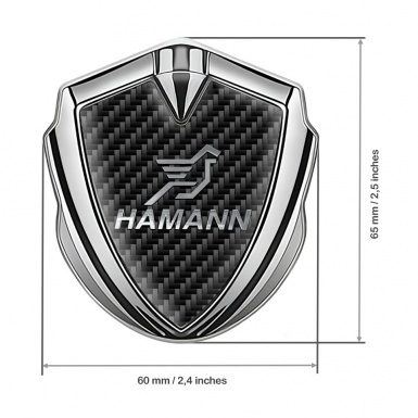 Hamann Emblem Car Badge Silver Black Carbon Chrome Pegasus Logo
