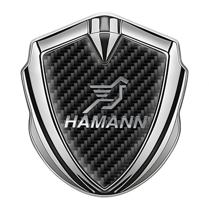 Hamann Emblem Car Badge Silver Black Carbon Chrome Pegasus Logo