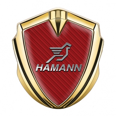 Hamann Metal Domed Emblem Gold Red Carbon Chrome Pegasus Logo