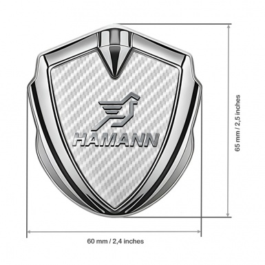 Hamann Badge Self Adhesive Silver White Carbon Chrome Pegasus Logo