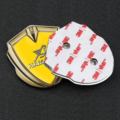 Hamann Metal Emblem Self Adhesive Gold Yellow Base Chrome Pegasus Logo