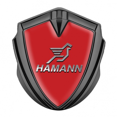 Hamann Emblem Abzeichen Graphit Tonfarbe Rote Print Grau Logo 