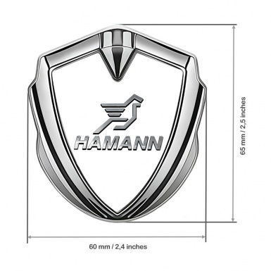 Hamann Abzeichen selbstklebend Silbertonfarbe Weiss Print mit Grau Logo