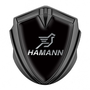 Hamann Emblem Self Adhesive Graphite Pure Black Chrome Pegasus Logo