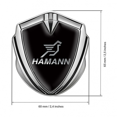 Hamann Emblem Self Adhesive Silver Pure Black Chrome Pegasus Logo