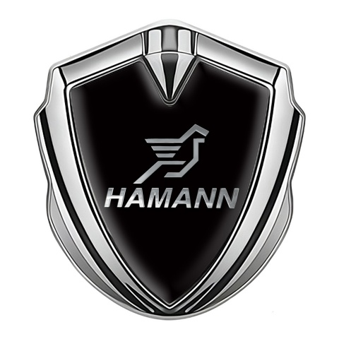 Hamann Emblem Self Adhesive Silver Pure Black Chrome Pegasus Logo