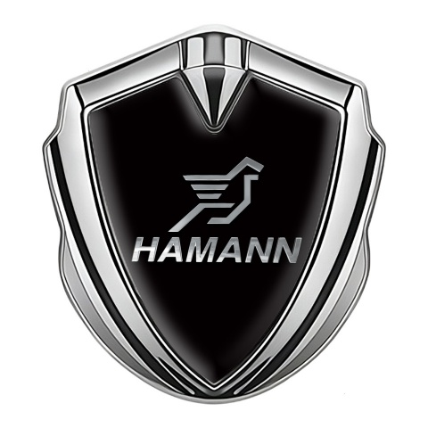 Hamann Emblem Abzeichen selbstklebend Silbertonfarbe Schwarz Print mit Grau Logo