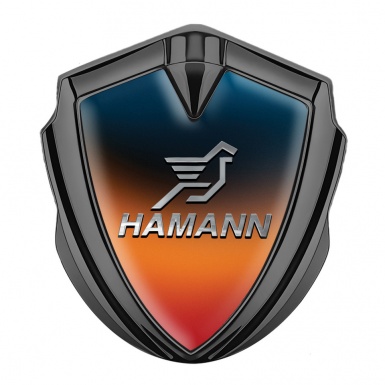 Hamann Emblem Auto Zeichen Graphit Tonfarbe Orange Blau Basis Grau Logo 